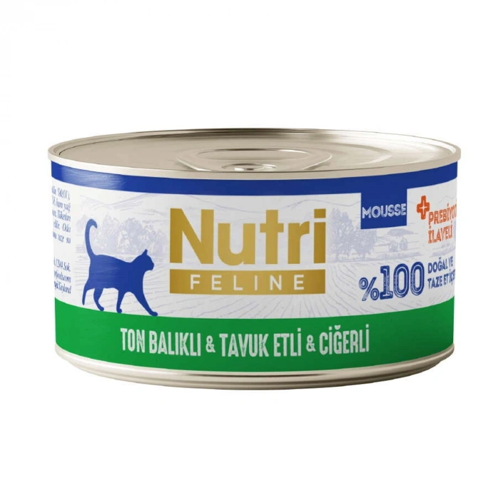 Nutri Feline Ton Tuk ve Ciğerli Tahılsız Kedi Konservesi 70 Gr