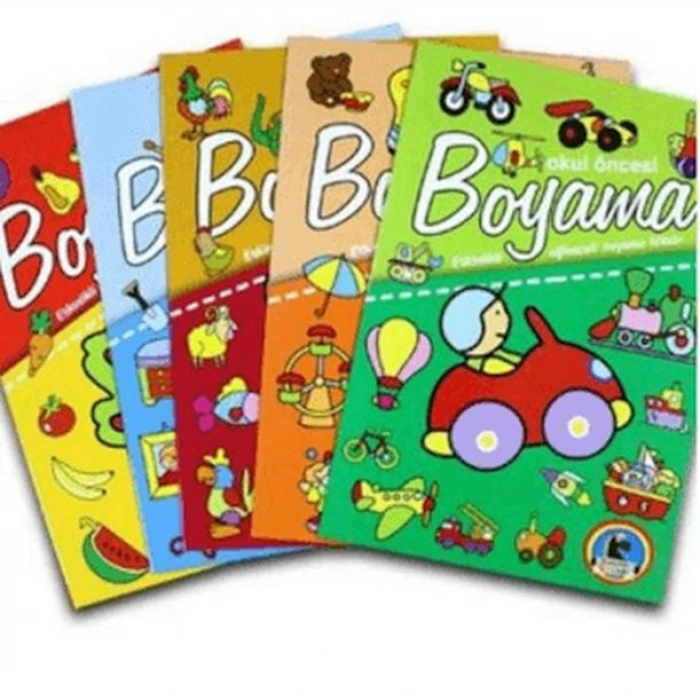 Okul Öncesi Boyama - Etkinlikli Eğlenceli Dev Boyama Kitabı (5 Kitap Takım)