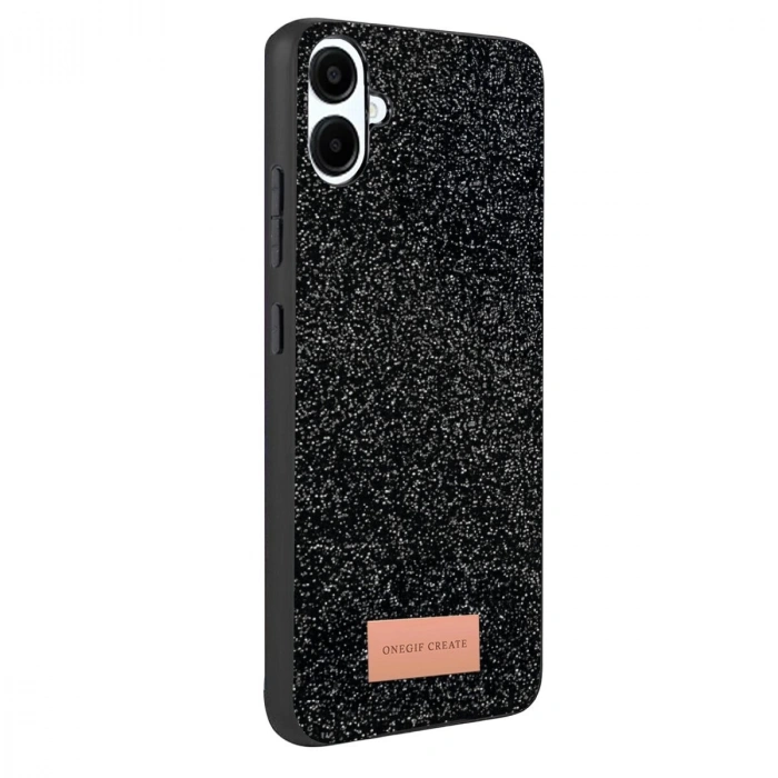 Onegif  Galaxy A07 4g Bright Simli Kapak - Siyah
