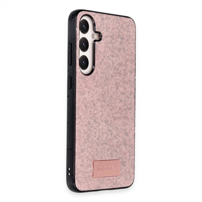 Onegif  Galaxy A25 5g Bright Simli Kapak - Pembe