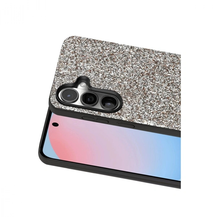 Onegif  Galaxy S24 Bright Simli Kapak - Gümüş