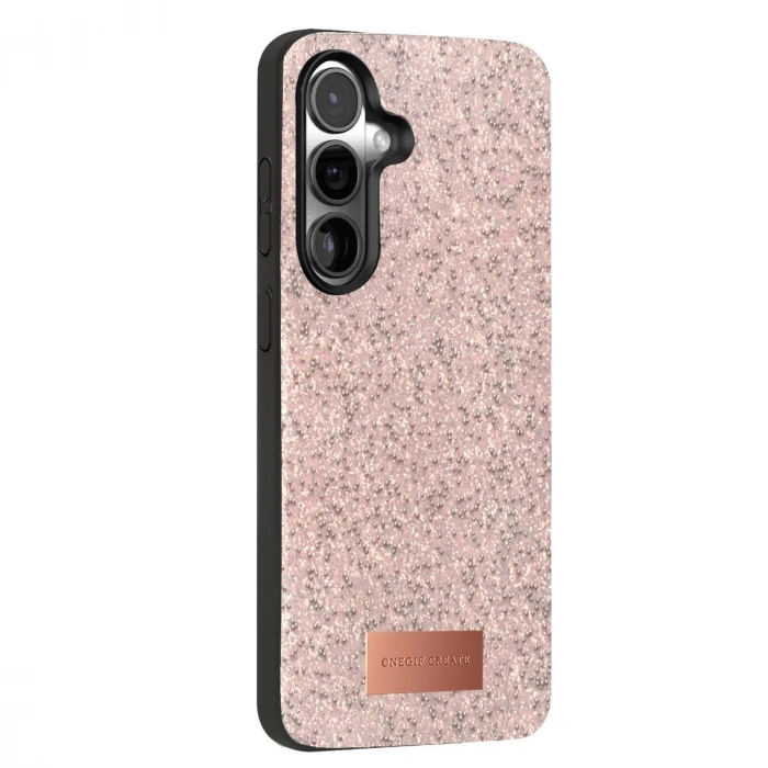 Onegif  Galaxy S24 Fe Bright Simli Kapak - Pembe
