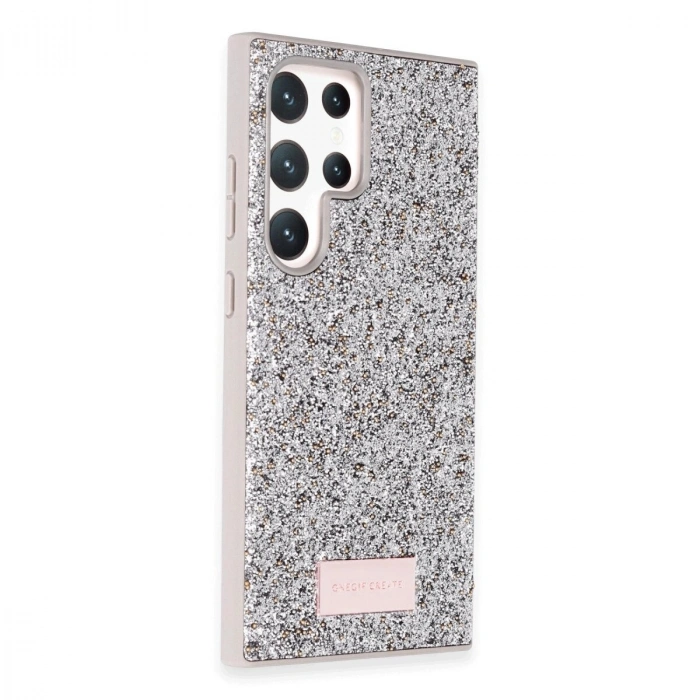 Onegif  Galaxy S24 Ultra Bright Simli Kapak - Gümüş