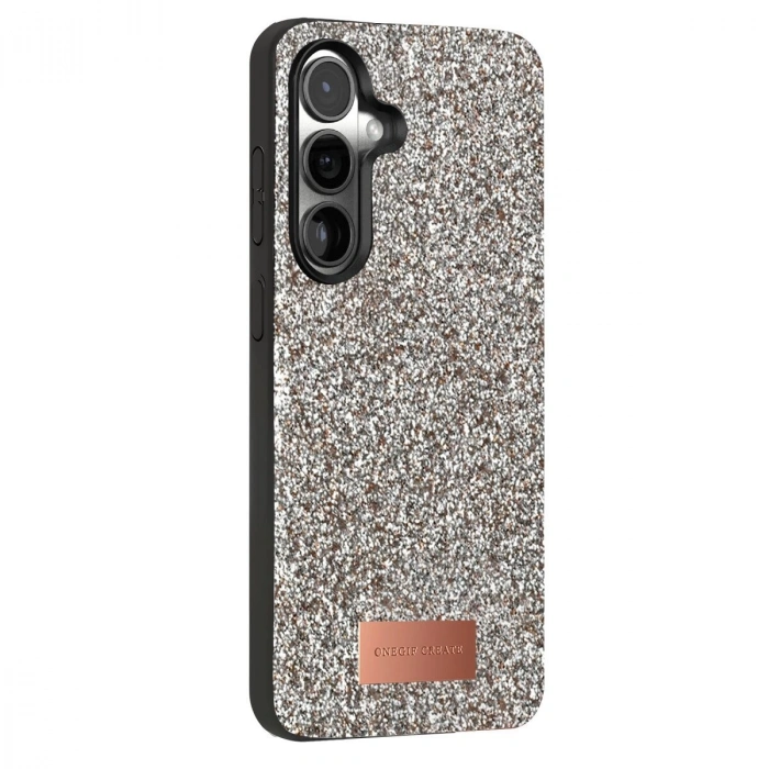 Onegif  Galaxy S25 Plus Bright Simli Kapak - Gümüş