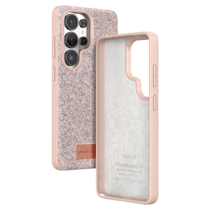 Onegif  Galaxy S26 Ultra Bright Simli Kapak - Pembe