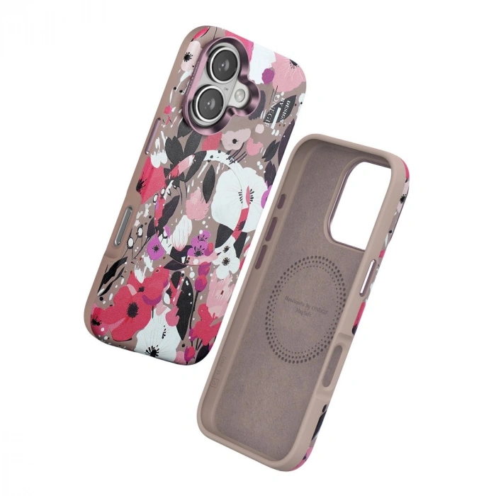 Onegif İphone 16 Flower Series Magsafe Kapak - Pembe