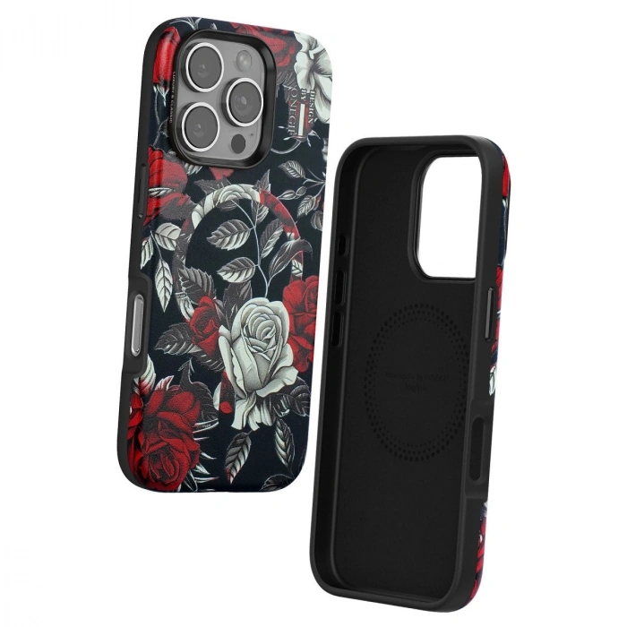 Onegif İphone 16 Pro Flower Series Magsafe Kapak - Siyah