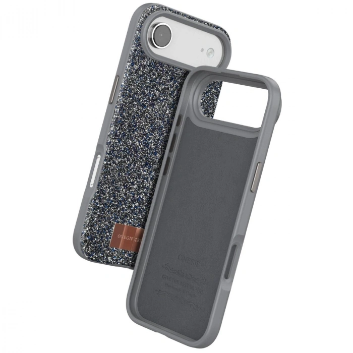 Onegif  İphone 17 Air Bright Simli Kapak - Gümüş