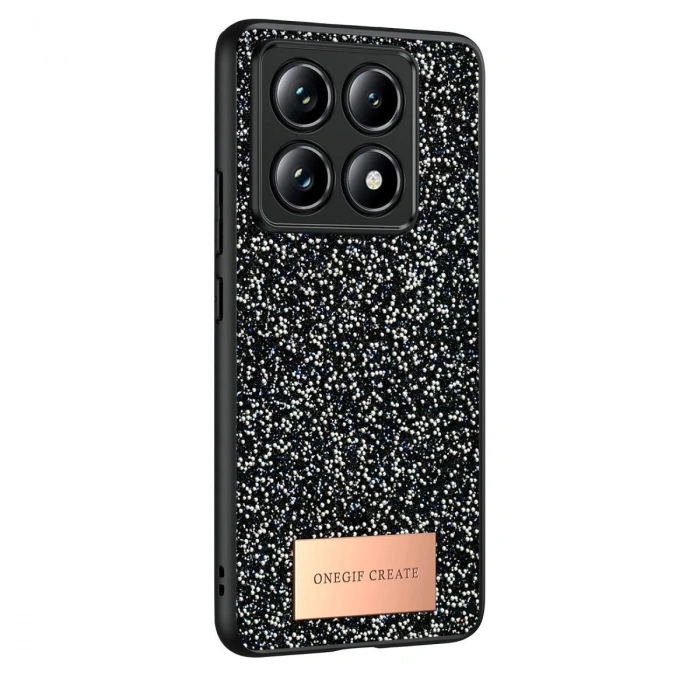 Onegif  Mi 14t Pro Bright Simli Kapak - Siyah