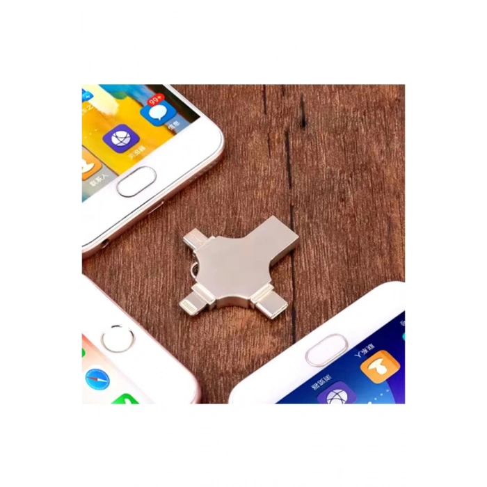 Otg 4in1 Cep Telefonu Çok Fonksiyonlu Usb Flash Bellek 64 Gb Type-c, Micro Sd Ve Kart Okuyucu