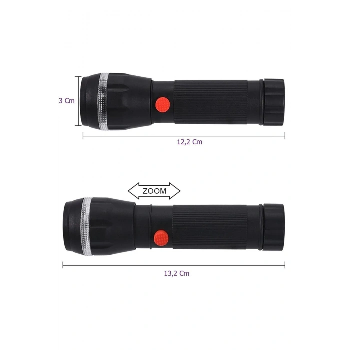 PeakStar PS-7083 Plastik Zoomlu Pilli El Feneri
