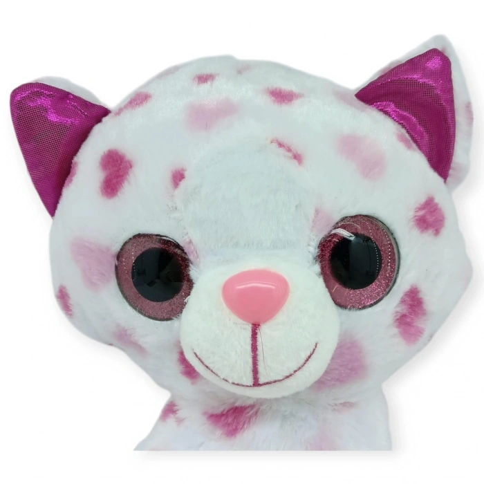 Peluş Cam Gözlü Hayvanlar 25 cm - Kedi - 1 ADET