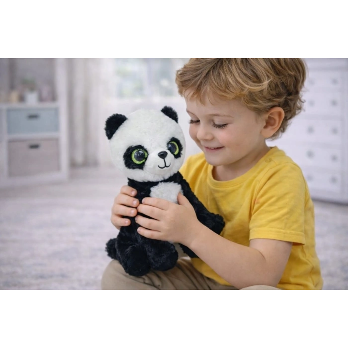 Peluş Cam Gözlü Hayvanlar 25 cm - Panda - 1 ADET