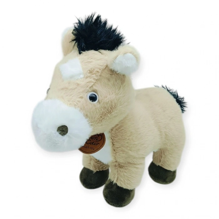 Peluş Hayvanlar Sesli 30 cm At - Bej - 1 ADET