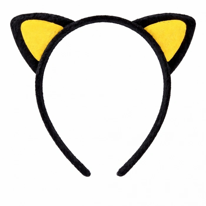 Peluş Kedi Kulak Taç Sarı Siyah – Çuk Parti & Kostüm Tacı