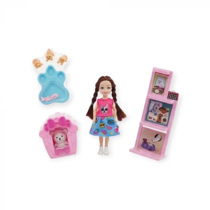 Pet Shop -  Köpek Bakım Merkezi Oyun Seti - A8-14 - Esmer - 1 ADET