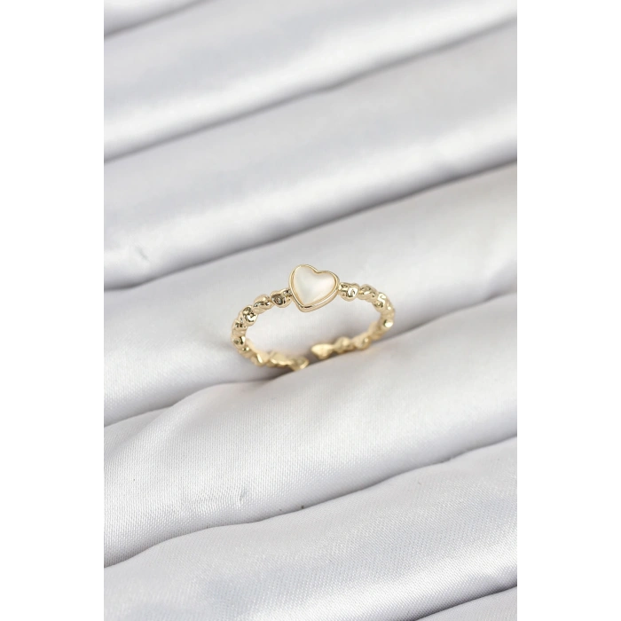 Pirinç Gold Renk Kalpli Model Kadın Yüzük