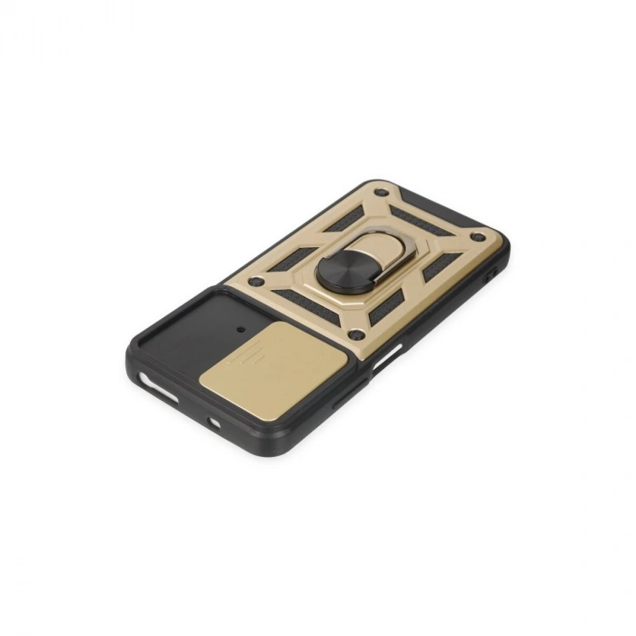 Po M4 Pro 4g Kılıf Pars Lens Yüzüklü  - Gold