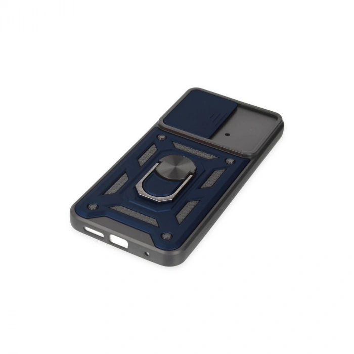 Po M4 Pro 4g Kılıf Pars Lens Yüzüklü  - Lacivert