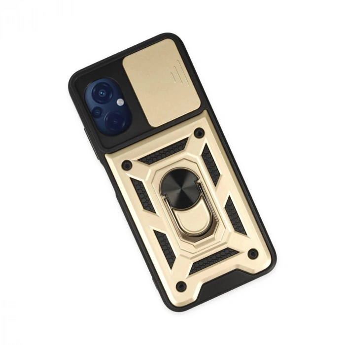 Po M5 Kılıf Pars Lens Yüzüklü  - Gold
