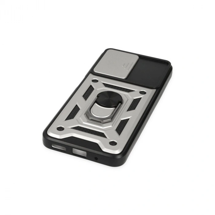 Po M5 Kılıf Pars Lens Yüzüklü  - Gümüş