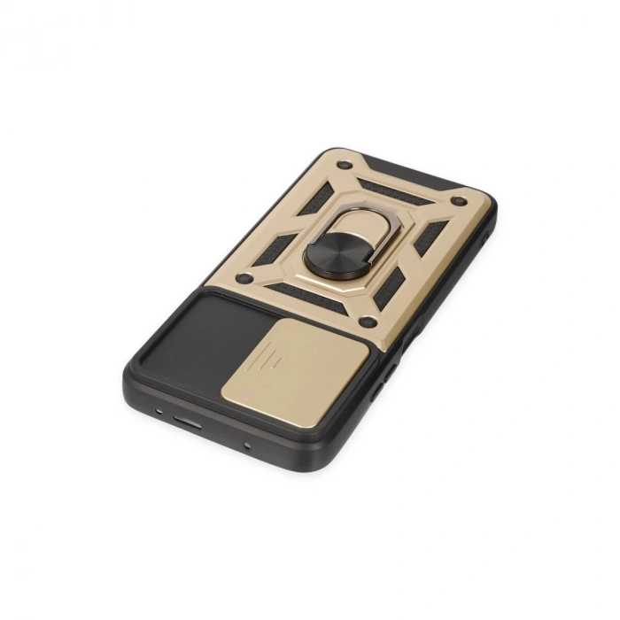 Po X3 Gt Kılıf Pars Lens Yüzüklü  - Gold