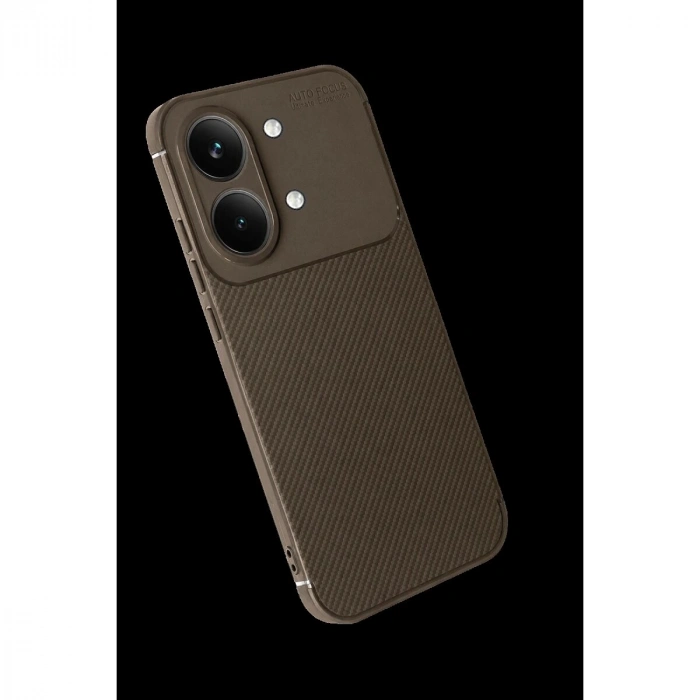 Po X8 Pro Max Auto Fus Karbon Kapak - Kahverengi