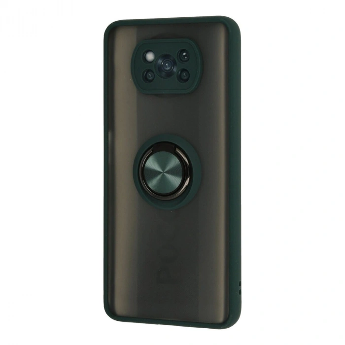 Pohone X3 Kılıf Montreal Yüzüklü  Kapak - Yeşil