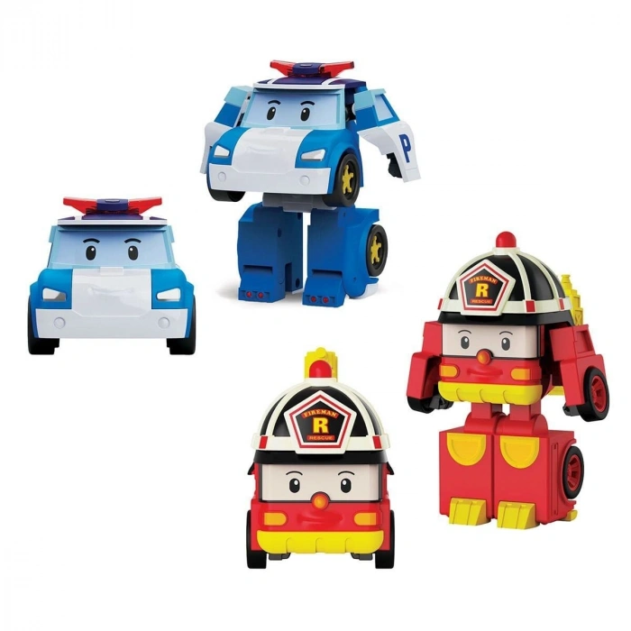 POLI MRT-674 Robar Poli Mini Transforming Kasabanın Kurtarma Araçları 4lü Set
