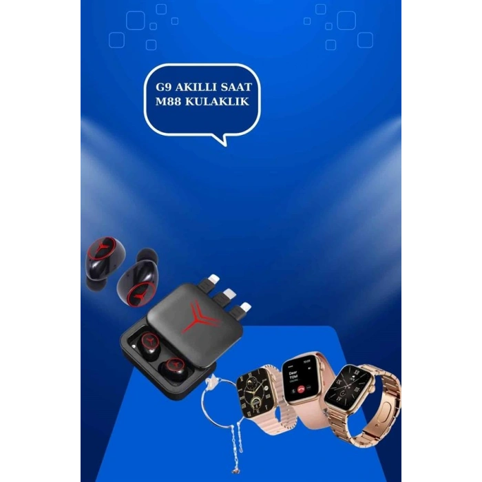 Powerbank Özellikli Bluetooth Kulaklık ve Nabız Ölçer Akıllı Saat Bileklik Hediyeli