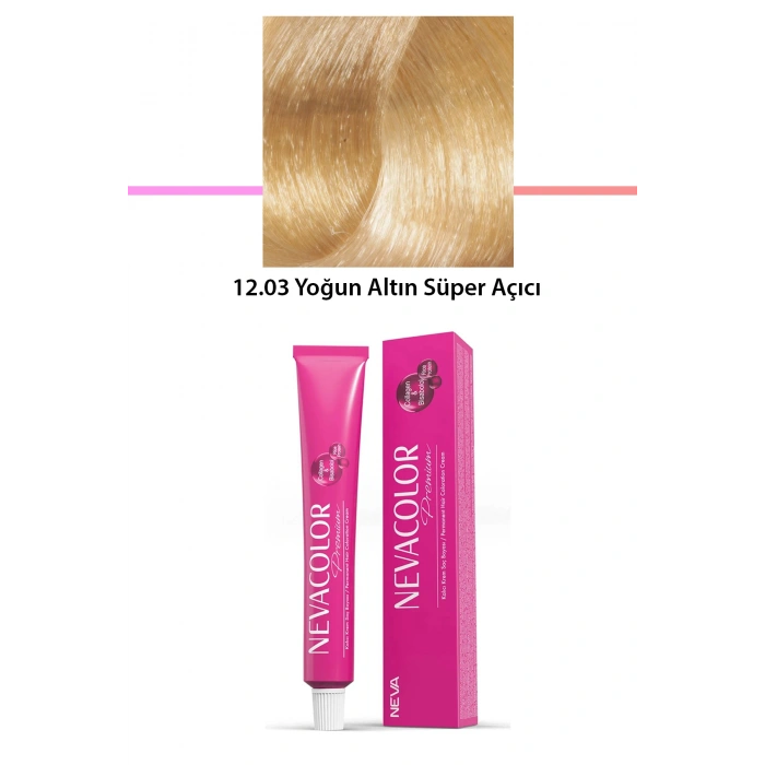 Premium 12.03 Yoğun Altın Süper Açıcı  Kalıcı Krem Saç Boyası 50 G Tüp (74)