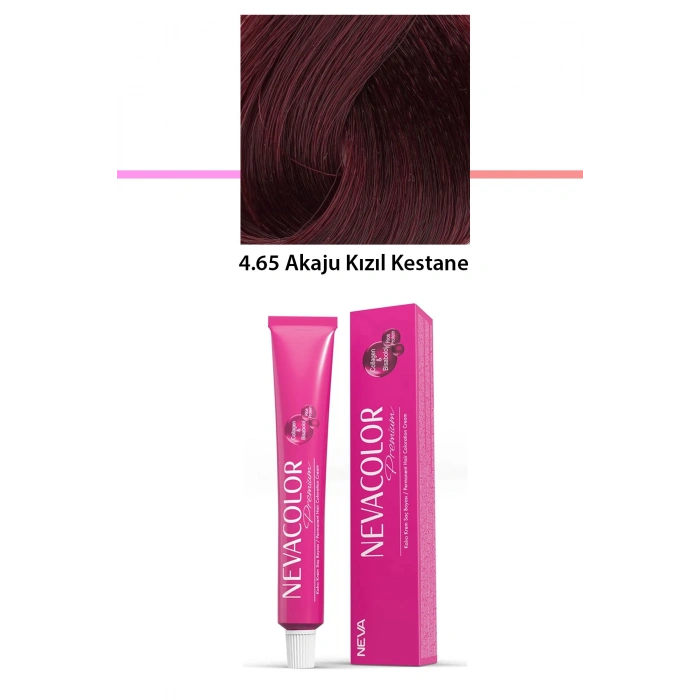 Premium 4.65 Akaju Kızıl Kestane  Kalıcı Krem Saç Boyası 50 G Tüp (74)