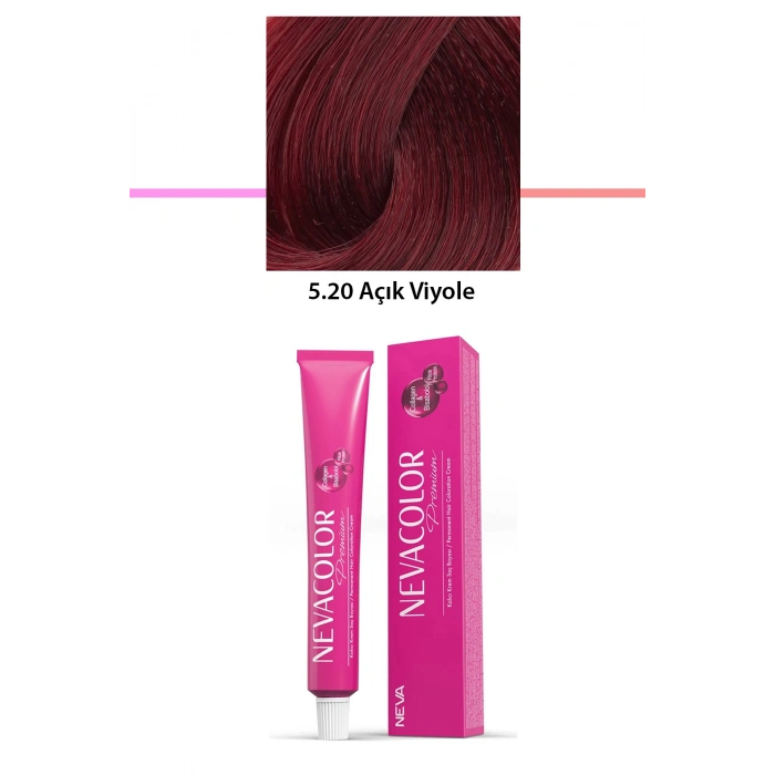 Premium 5.20 Açık Viyole  Kalıcı Krem Saç Boyası 50 G Tüp (74)