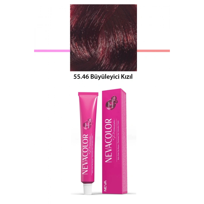 Premium 55.46 Büyüleyici Kızıl  Kalıcı Krem Saç Boyası 50 G Tüp (74)