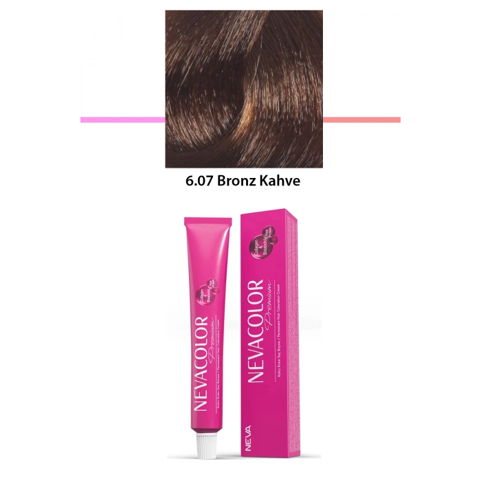 Premium 6.07 Bronz Kahve  Kalıcı Krem Saç Boyası 50 G Tüp (74)