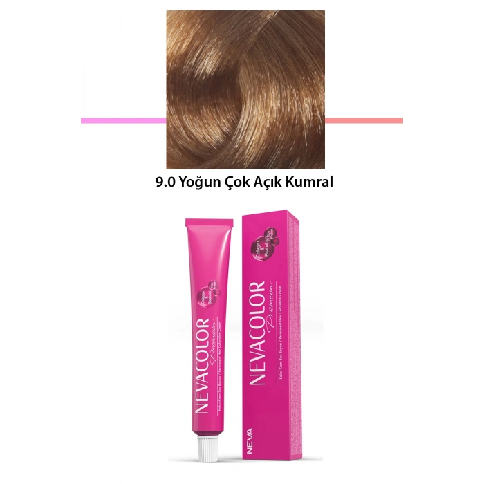 Premium 9.0 Yoğun Çok Açık Kumral  Kalıcı Krem Saç Boyası 50 G Tüp (74)