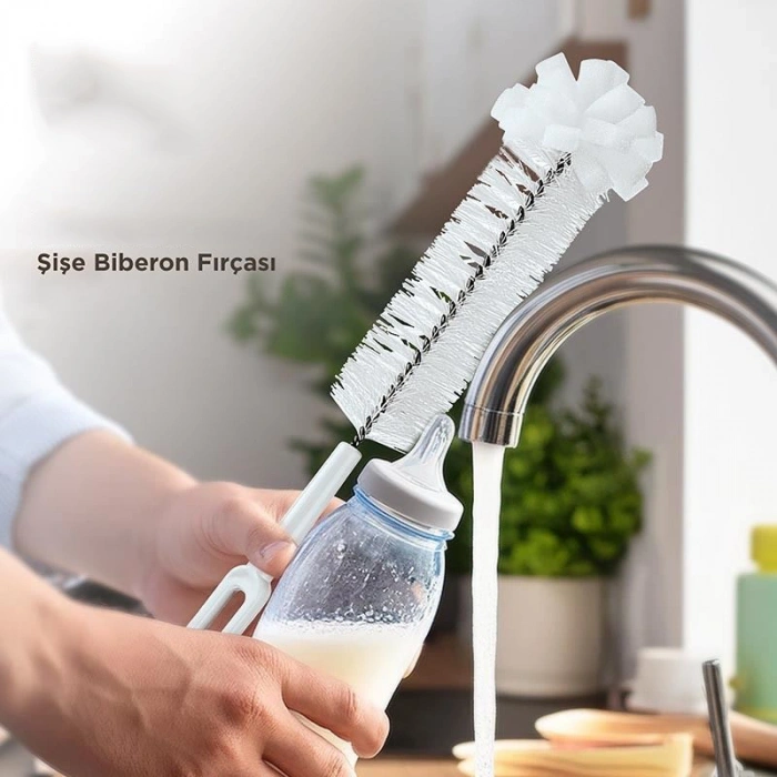 Premium Lüks Şişe ve Biberon Fırçası - Ultra Dalı Profesyonel Temizlik & Kristal Parlaklık