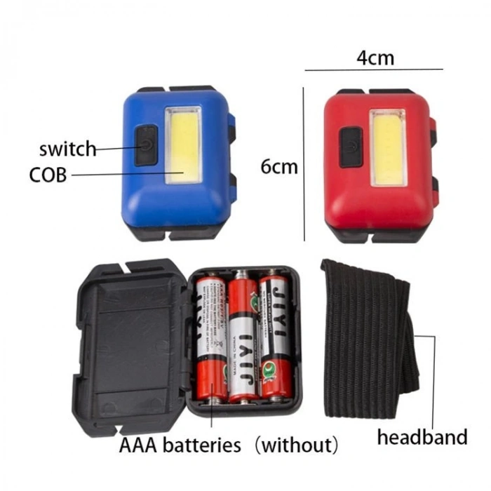 Ps-t89 Mini Pilli Cob Led 3 Mod Su Geçirmez Kafa Feneri Lambası