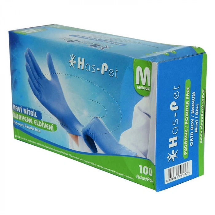 Pudrasız Mi Nitril Eldiven Orta Boy (M) 100 Lü Paket