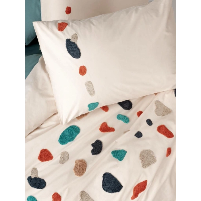 Puff Nakışlı Ranforce Çift Kişilik Nev Takımı Gaja Mint