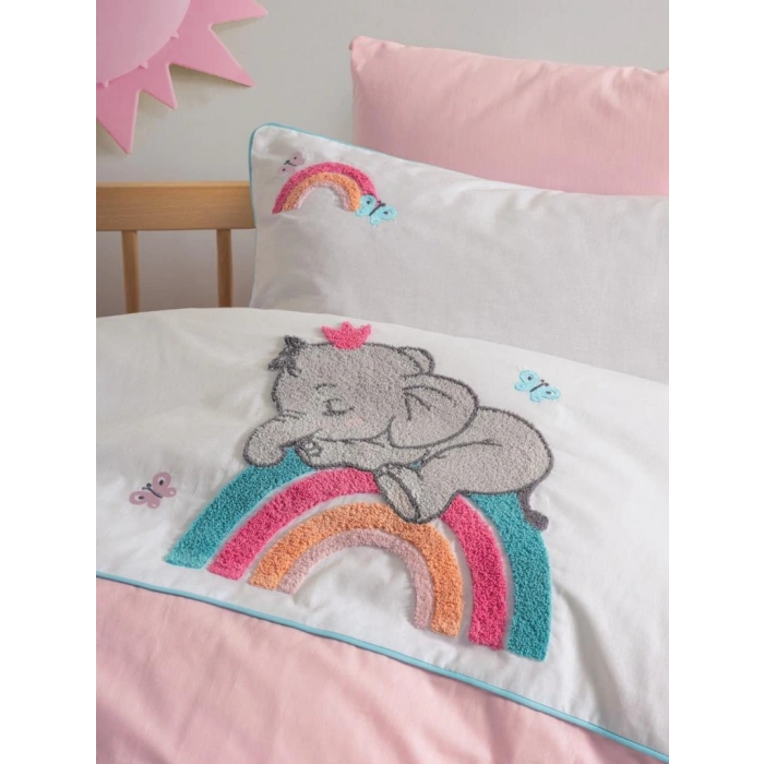 Punch Nakışlı Bebek Nev Takımı Lucky Pembe