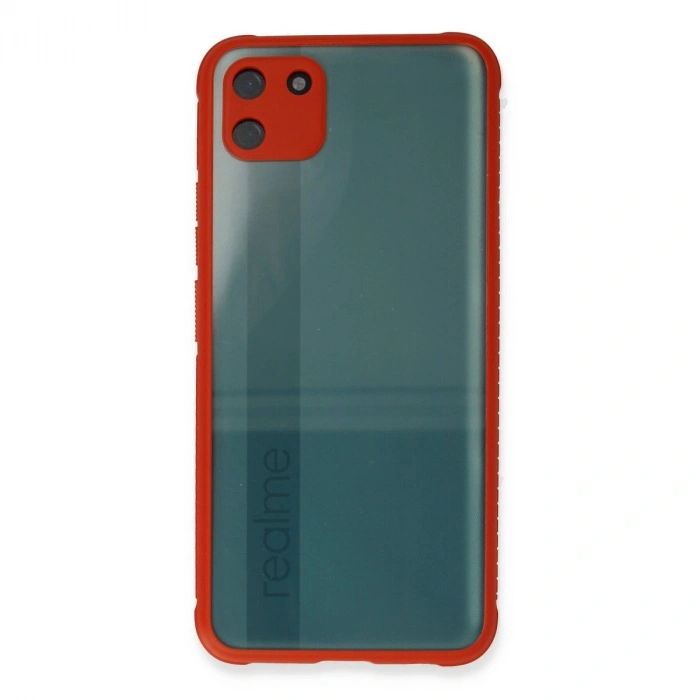 Realme C11 Kılıf Miami Şeffaf  - Kırmızı