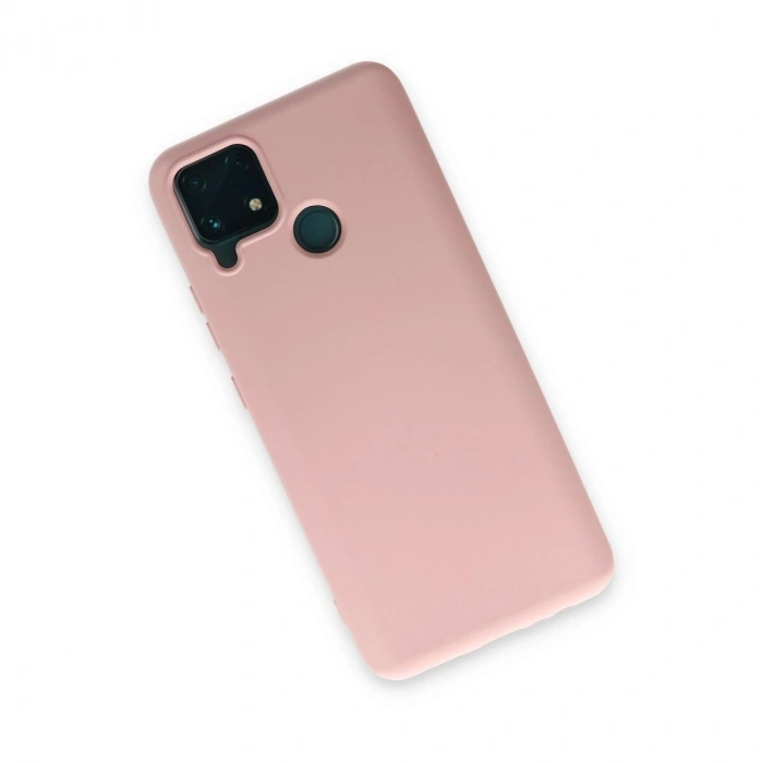 Realme C15 Kılıf Nano İçi Kadife  - Pudra