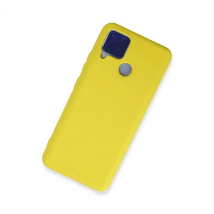 Realme C15 Kılıf Nano İçi Kadife  - Sarı