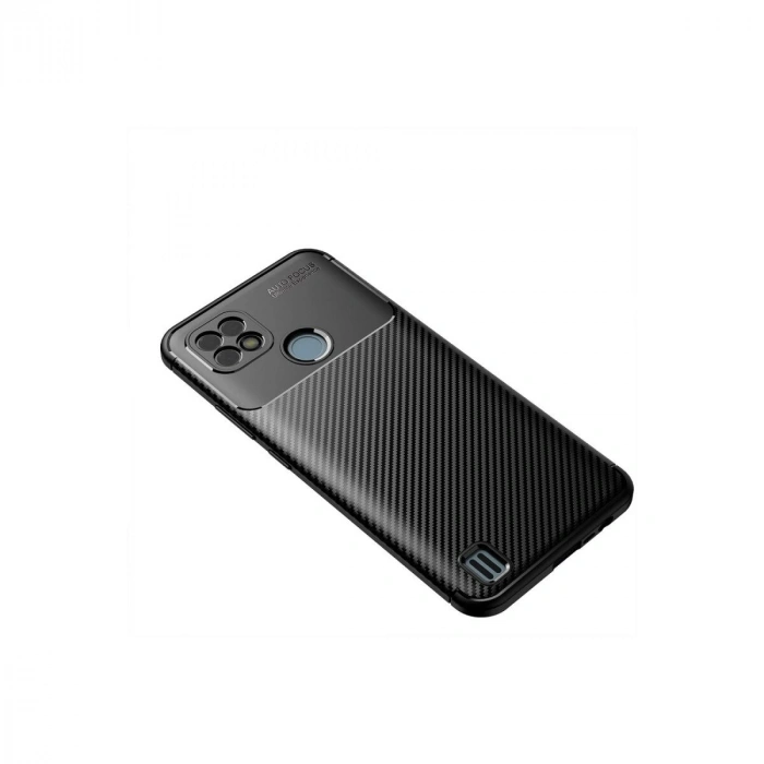 Realme C21 Kılıf Auto Fus Karbon Kapak - Siyah