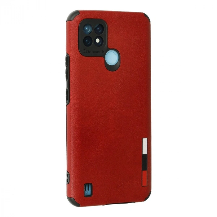 Realme C21 Kılıf Loop Deri  - Kırmızı