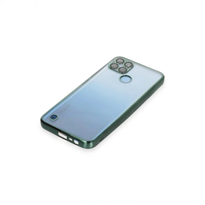 Realme C25y Kılıf  Lensli  - Yeşil