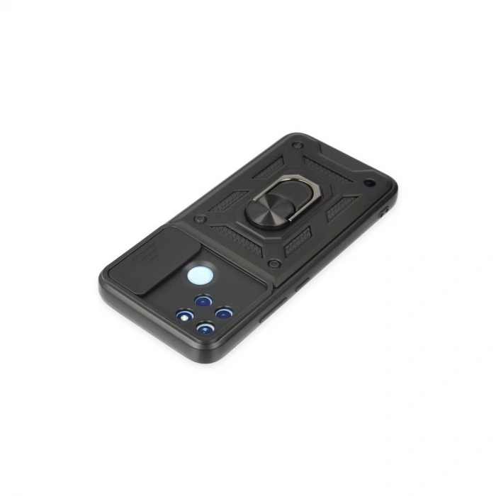 Realme C25y Kılıf Pars Lens Yüzüklü  - Siyah