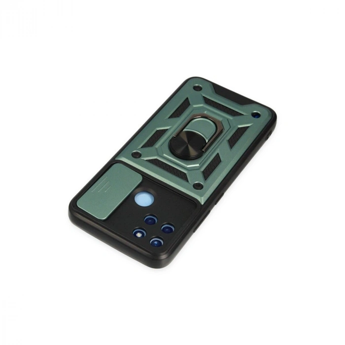 Realme C25y Kılıf Pars Lens Yüzüklü  - Yeşil