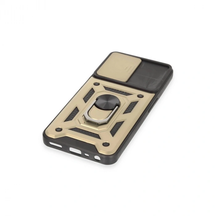 Realme C35 Kılıf Pars Lens Yüzüklü  - Gold